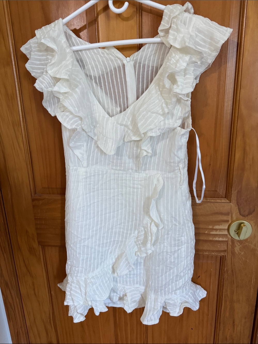 Angel Biba Cream Ruffle Maxi Dress